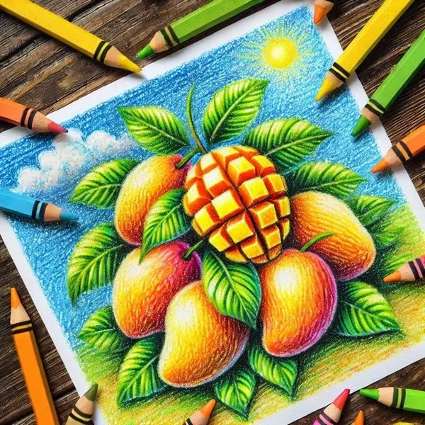  عکس انبه زرد نقاشی