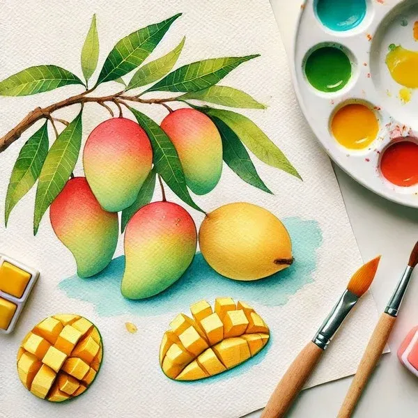  عکس انبه زرد نقاشی