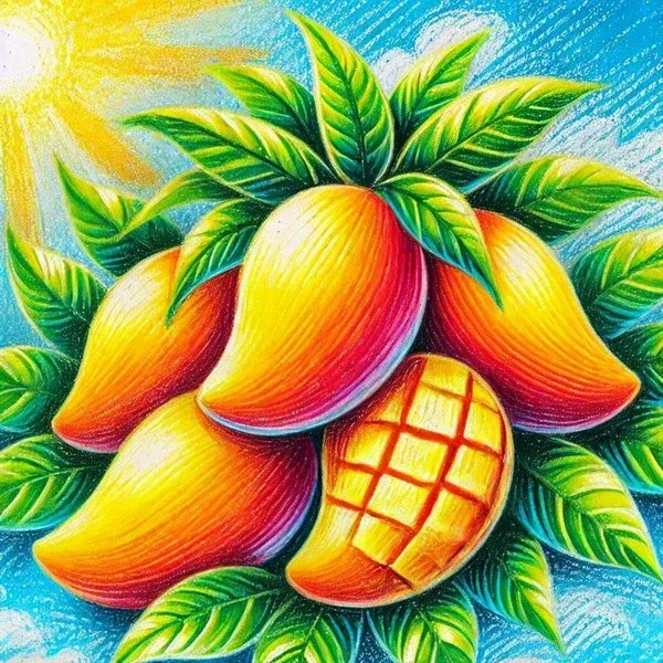  عکس انبه زرد نقاشی