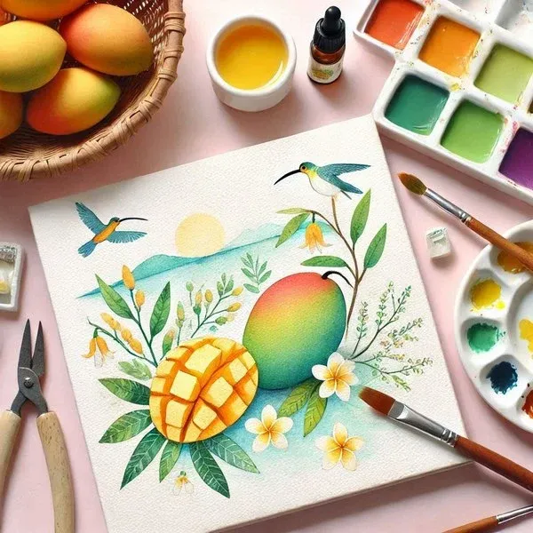  عکس انبه زرد نقاشی