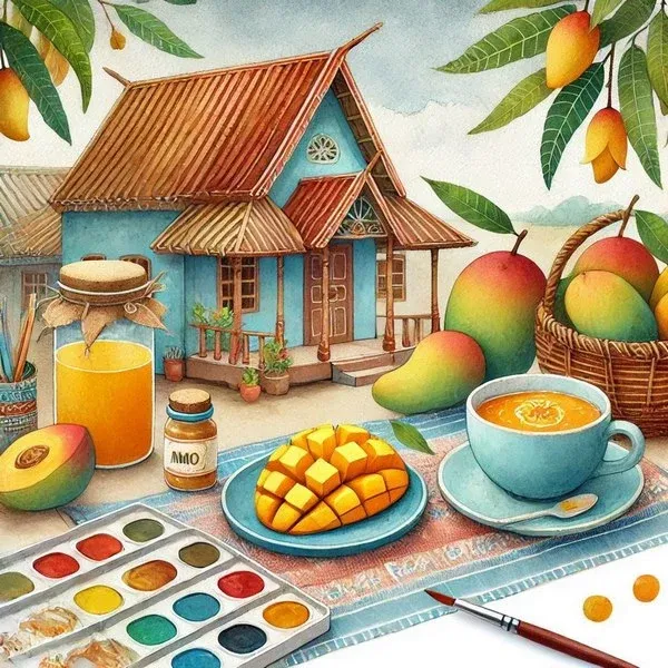  عکس انبه زرد نقاشی