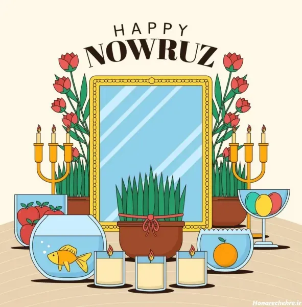  عکس سفره هفت سین کودکانه نقاشی