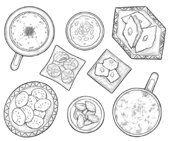  عکس سفره هفت سین کودکانه نقاشی