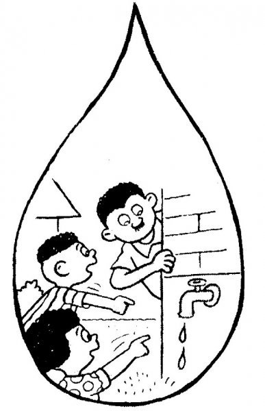 نقاشی صرفه جویی اب در مسواک زدن