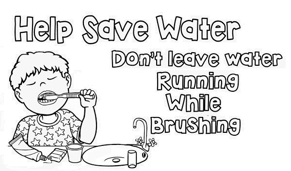 نقاشی صرفه جویی اب در مسواک زدن