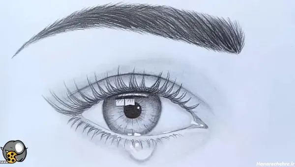نقاشی چشم ساده با مداد
