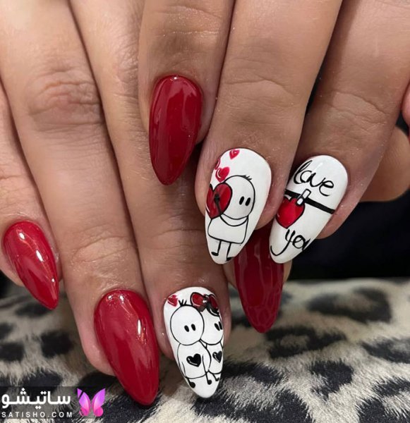 عکس مدل طرح ناخن ولنتاین 2026
