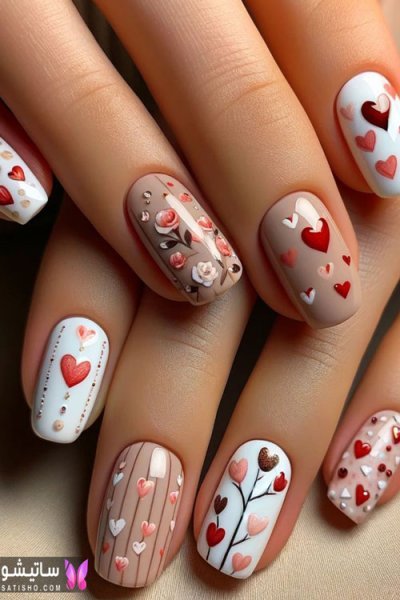 عکس مدل طرح ناخن ولنتاین 2026