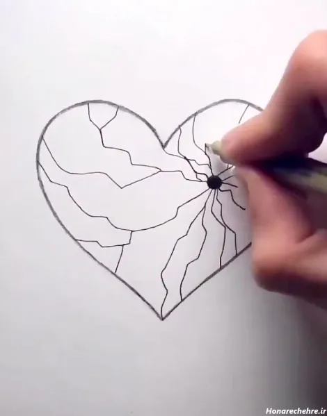 نقاشی قلب شکسته سه بعدی