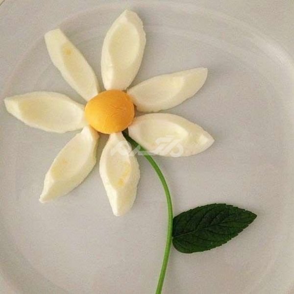 تزیین تخمه مرغ آب پز ساده برای مدرسه