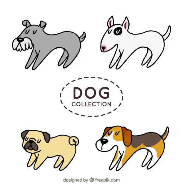  عکس نقاشی سگ آسان