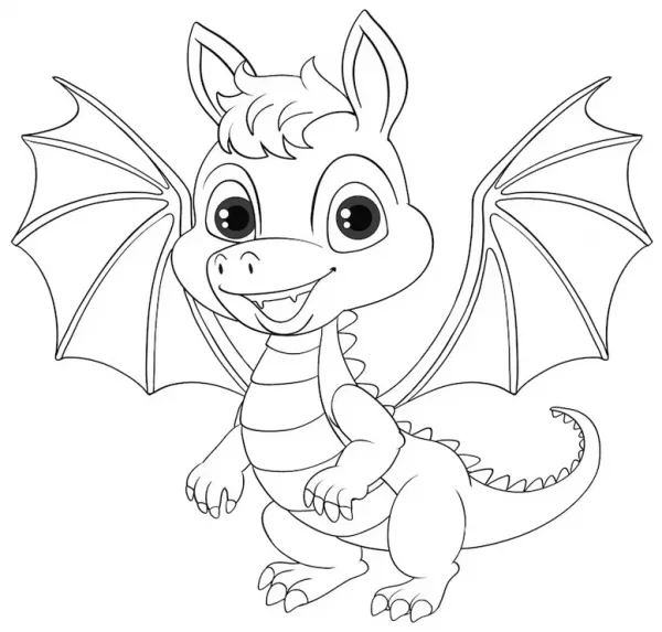  عکس نقاشی اژدها کودکانه و بامزه