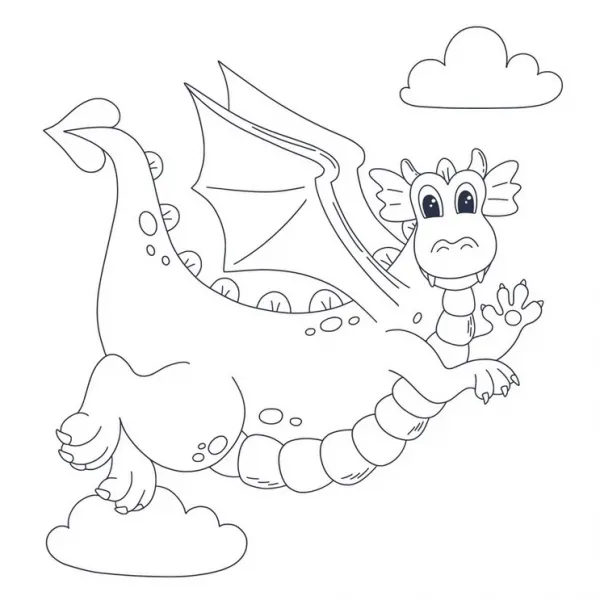  عکس نقاشی اژدها کودکانه و بامزه