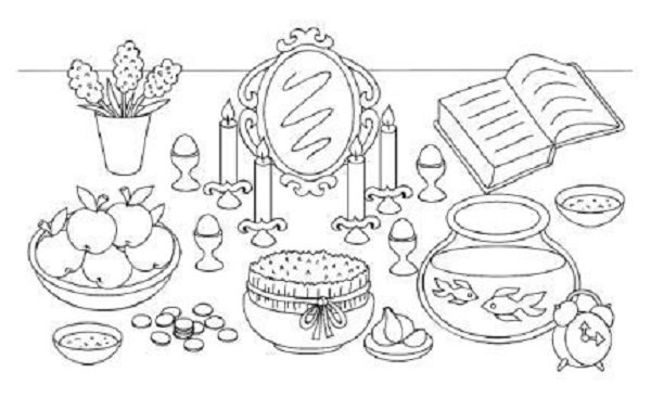  عکس نقاشی سفره هفت سین کودکانه ساده