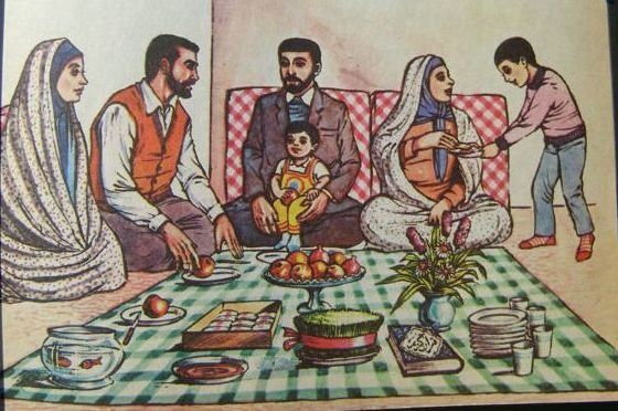  عکس نقاشی سفره هفت سین کودکانه ساده