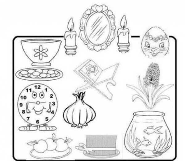  عکس نقاشی سفره هفت سین کودکانه ساده