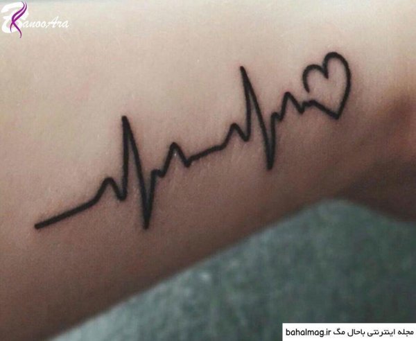  عکس تتو ضربان قلب خفن روی دست