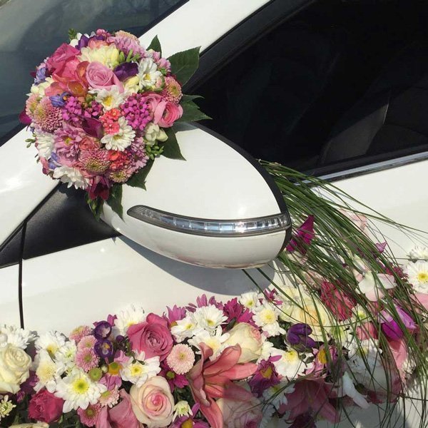  عکس تزیین ماشین عروس بدون گل