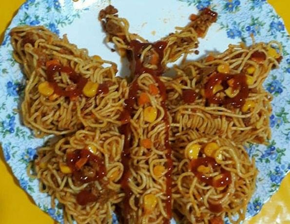 تزیین ماکارونی کودکانه