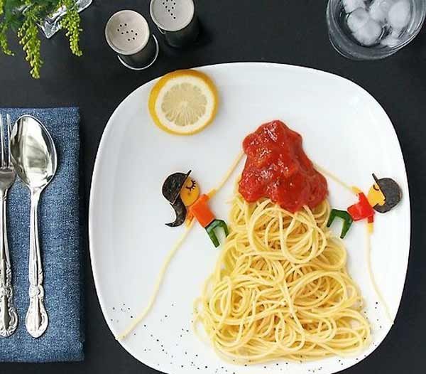  تزیین ماکارونی با سس