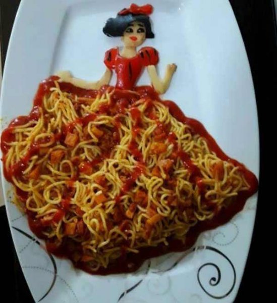  تزیین ماکارونی با سس