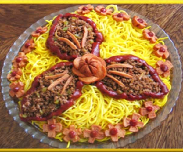  تزیین ماکارونی با سس