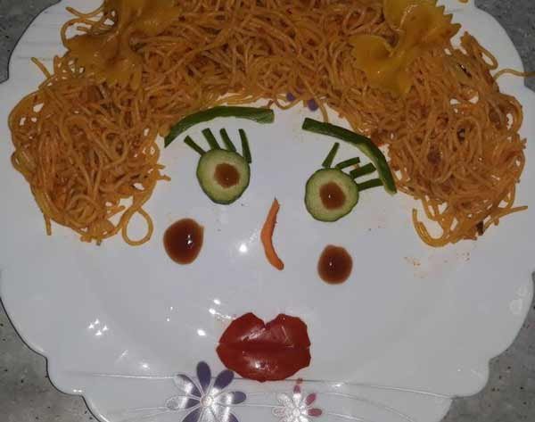  تزیین ماکارونی با سس