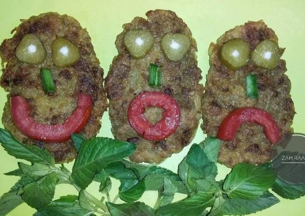  عکس تزیین کتلت و شامی کودکانه