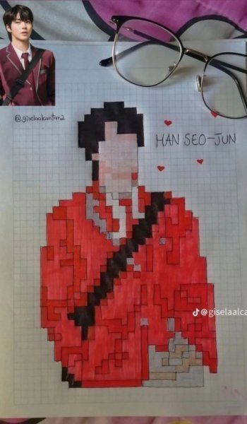 نقاشی پیکسلی گل