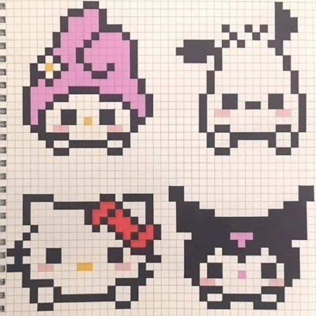  نقاشی پیکسلی قلب