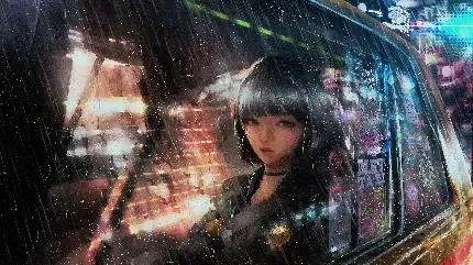 عکس زمینه انیمه ای دختر غمگین