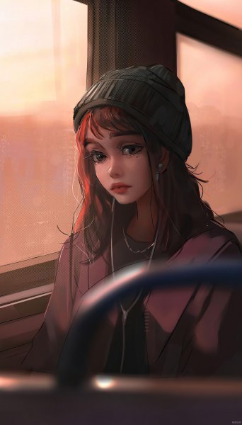  بک گراند فانتزی دختر غمگین