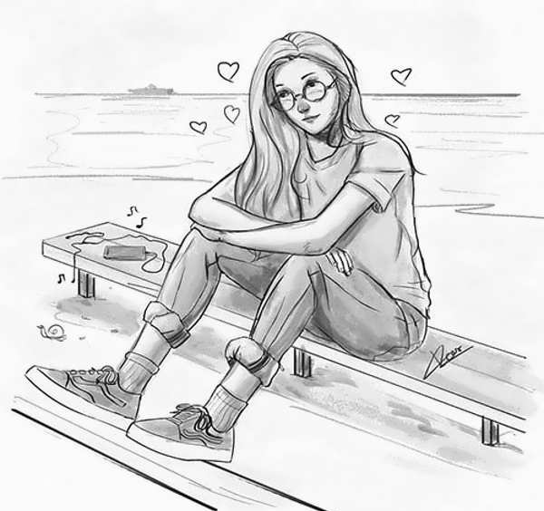  عکس نقاشی دختر خوشگل