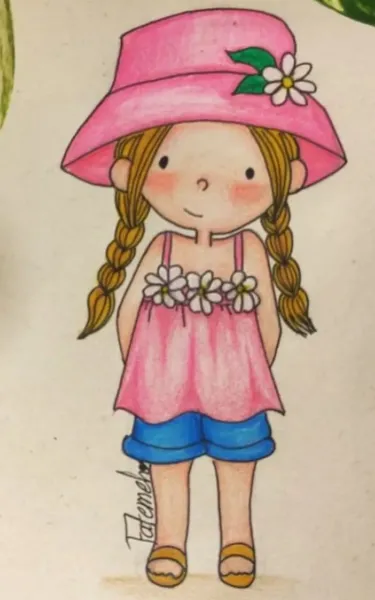  نقاشی کیوت فانتزی ساده دخترانه