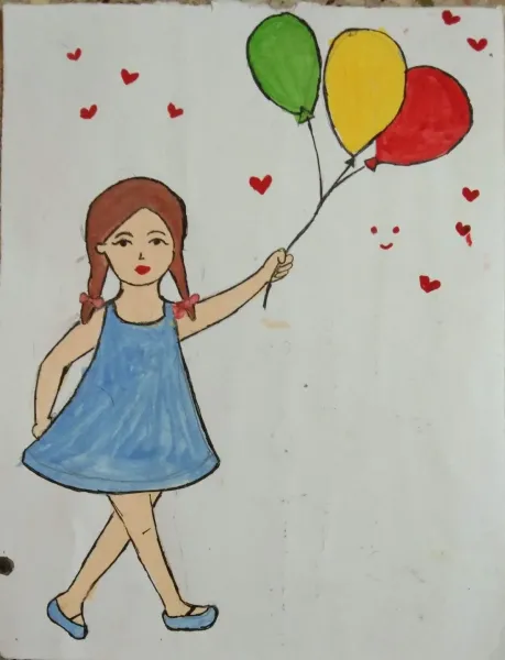  نقاشی کیوت فانتزی ساده دخترانه