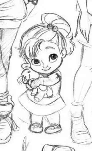  نقاشی کیوت فانتزی ساده دخترانه