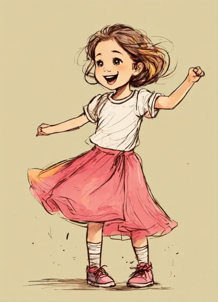  نقاشی کیوت فانتزی ساده دخترانه