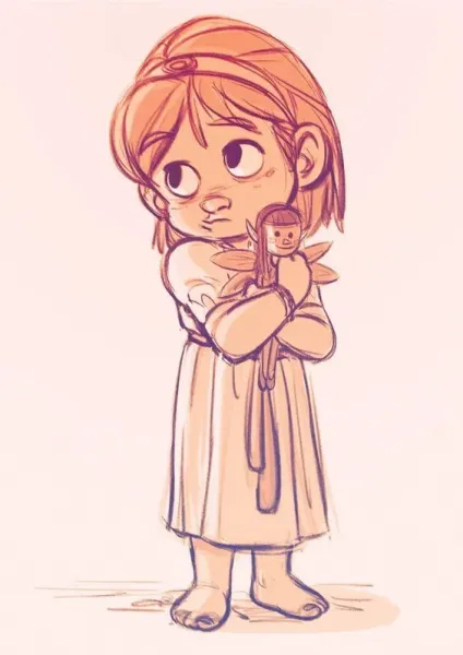  نقاشی کیوت فانتزی ساده دخترانه