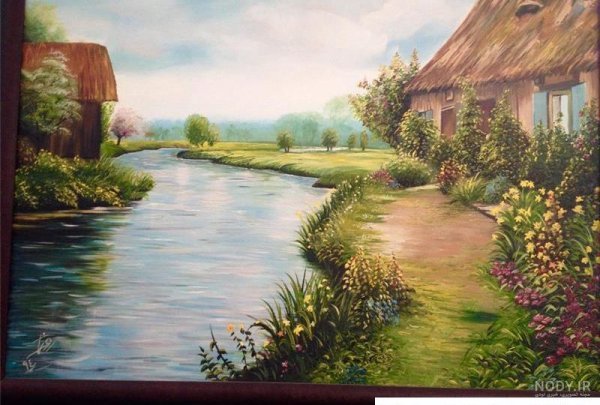  عکس نقاشی منظره طبیعت
