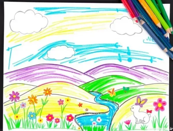  عکس نقاشی منظره طبیعت