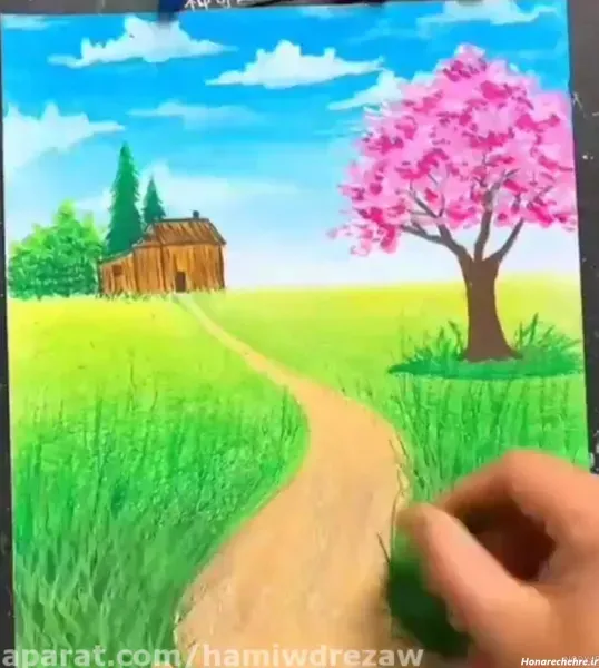  عکس نقاشی منظره طبیعت