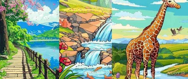  عکس نقاشی منظره طبیعت