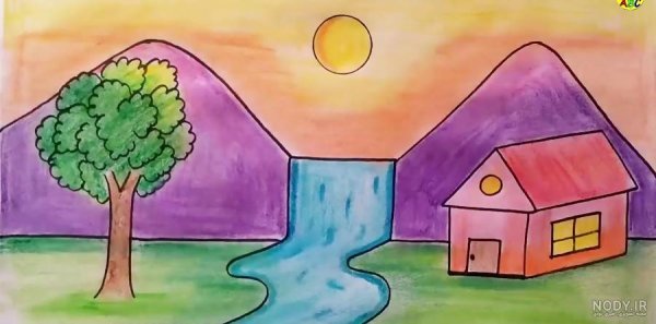  عکس نقاشی منظره طبیعت