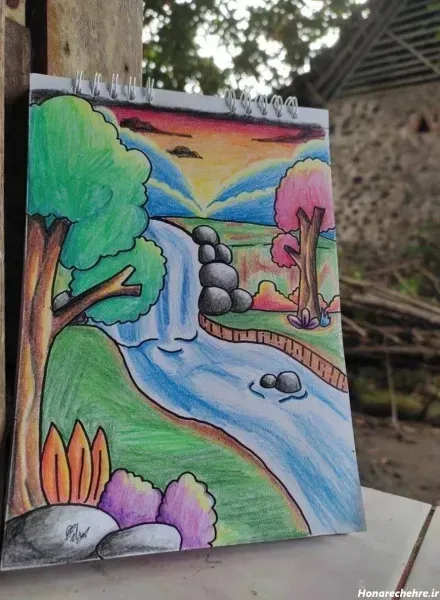 عکس نقاشی منظره آسان