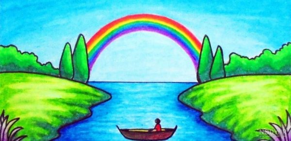  عکس نقاشی منظره آسان