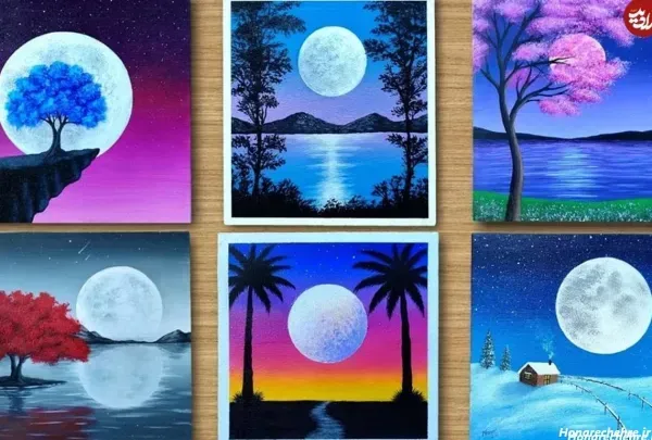  عکس نقاشی منظره آسان