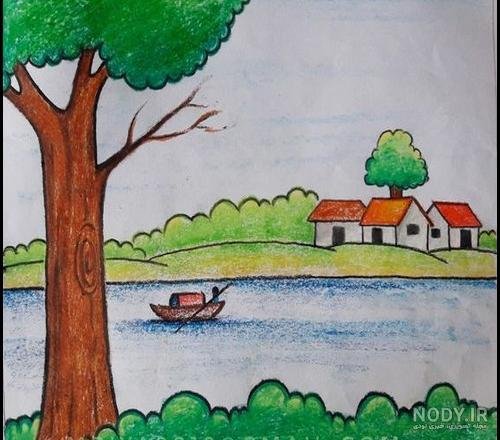 عکس نقاشی منظره آسان