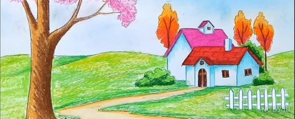 عکس نقاشی منظره آسان