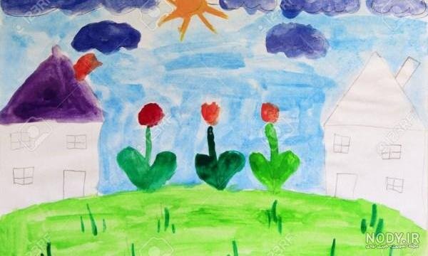  عکس نقاشی منظره آسان