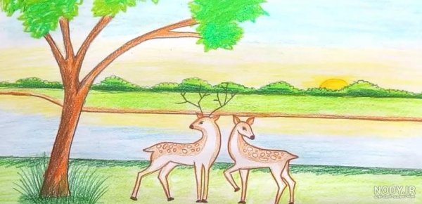  عکس نقاشی منظره آسان